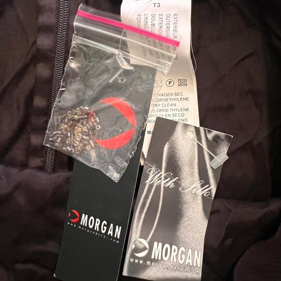 Morgan de Toi Y2K Silk Beaded Slip Dress – Brown Party Asymetrical Cocktail Midi - Picture 8 of 8